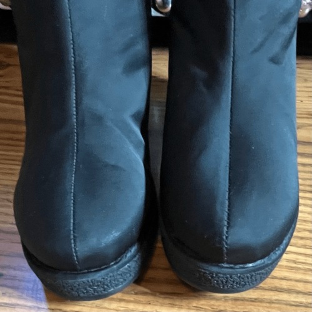 Kate Spade Black Bow Wedge Knee High Boots Sz 8 - Picture 9 of 10